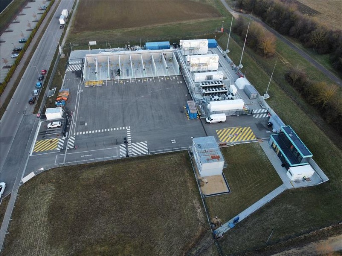 Wasserstoffproduktionsanlage in Schwäbisch Gmünd von oben
